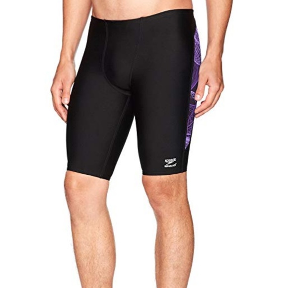 SPEEDO Men Purple Black Cyclone Jammer Swimsuit - Picture 3 of 8